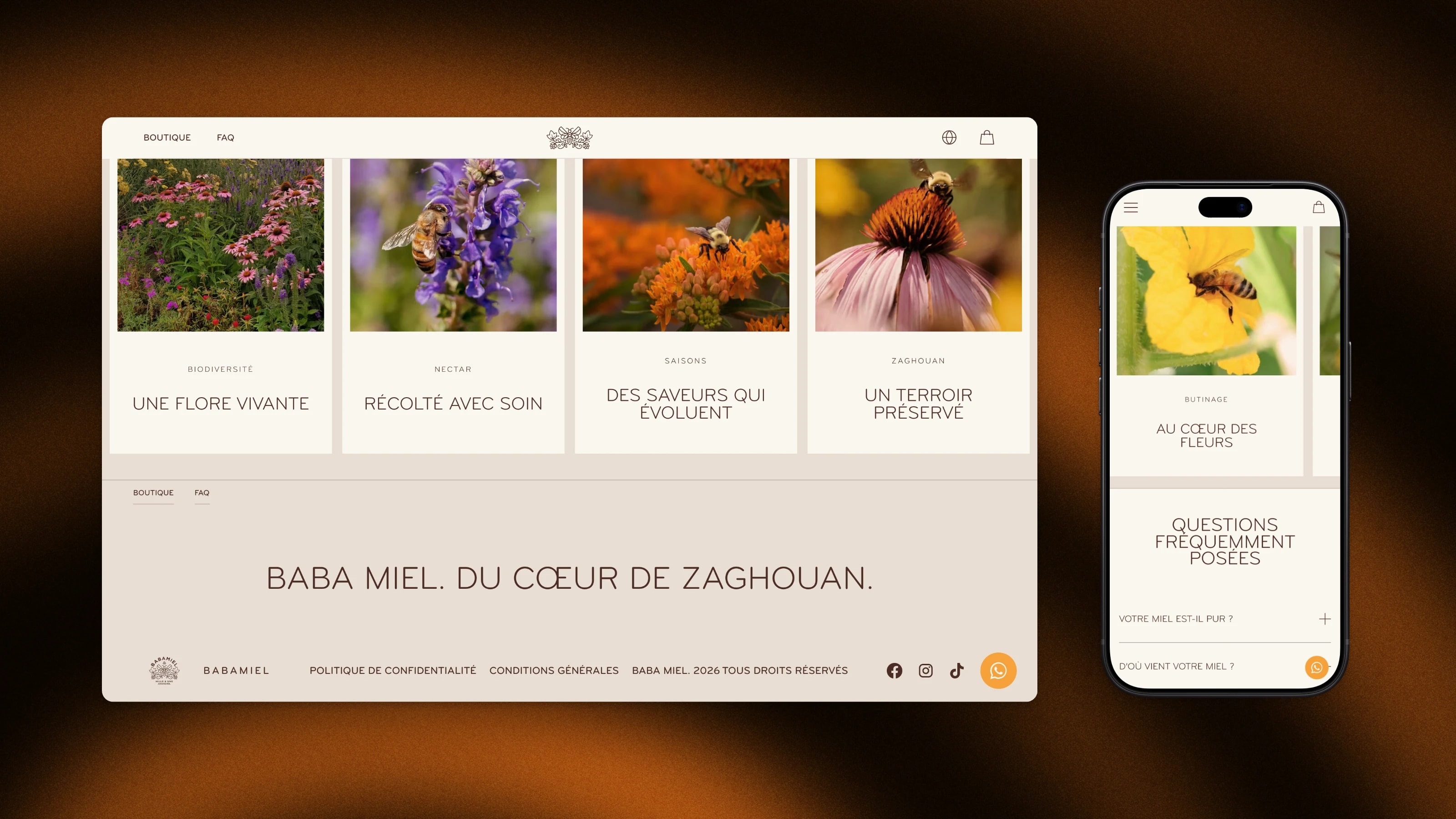 Baba Miel, Three languages, one layout