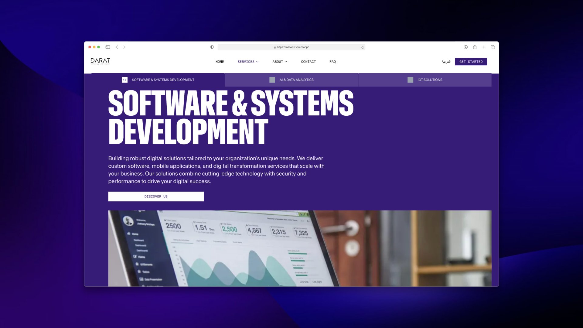 Darat, Service pages from one template