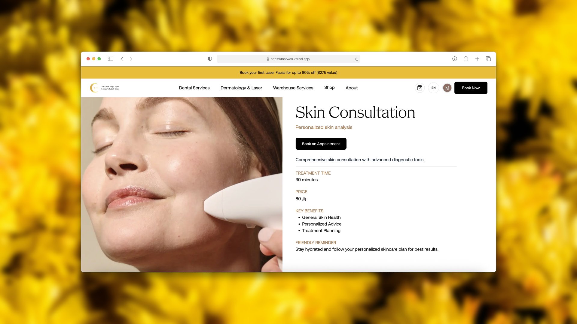Wafaa'a Tulbah Clinics, Treatments the clinic can edit