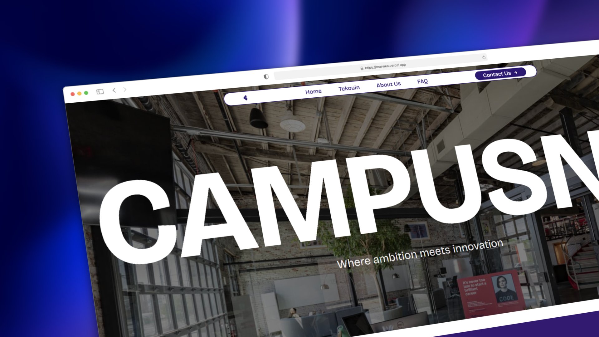Campusna, A hero that opens like a window