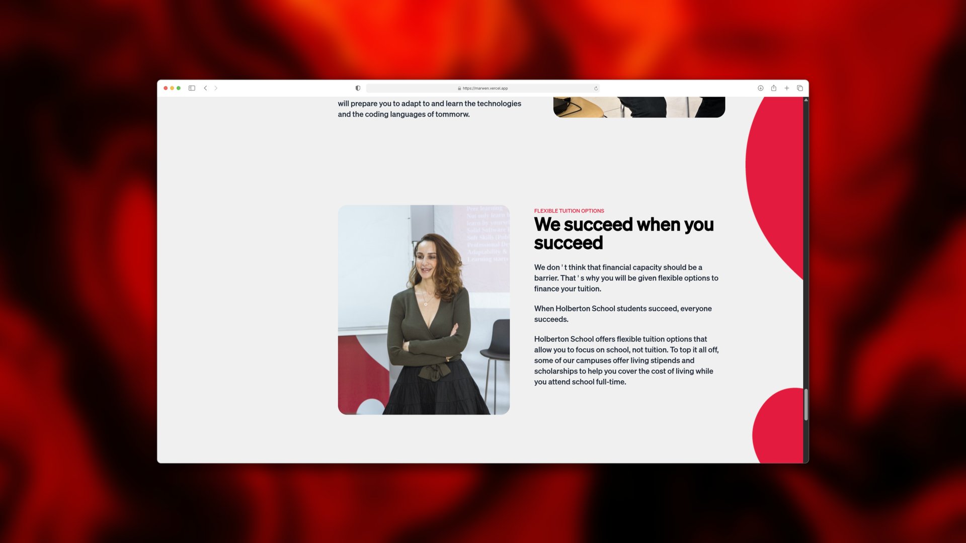 Holberton Tunis, Two typefaces and one red