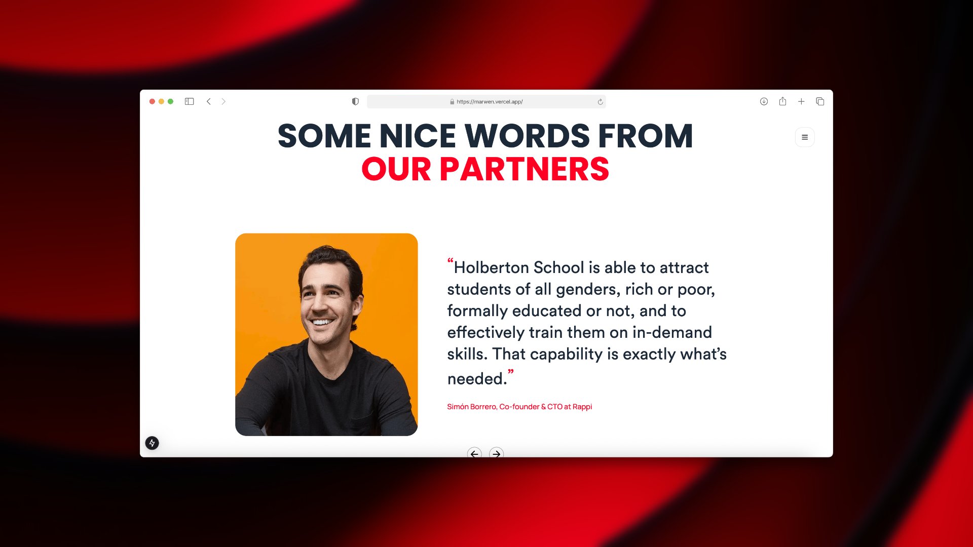 Holberton Global Campus, Words from partners